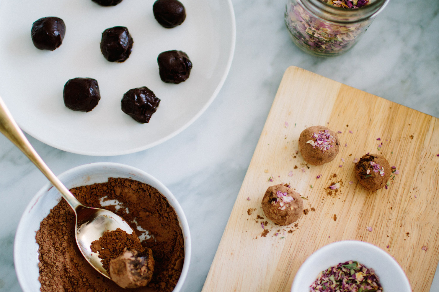 Dark Chocolate Rose Truffles