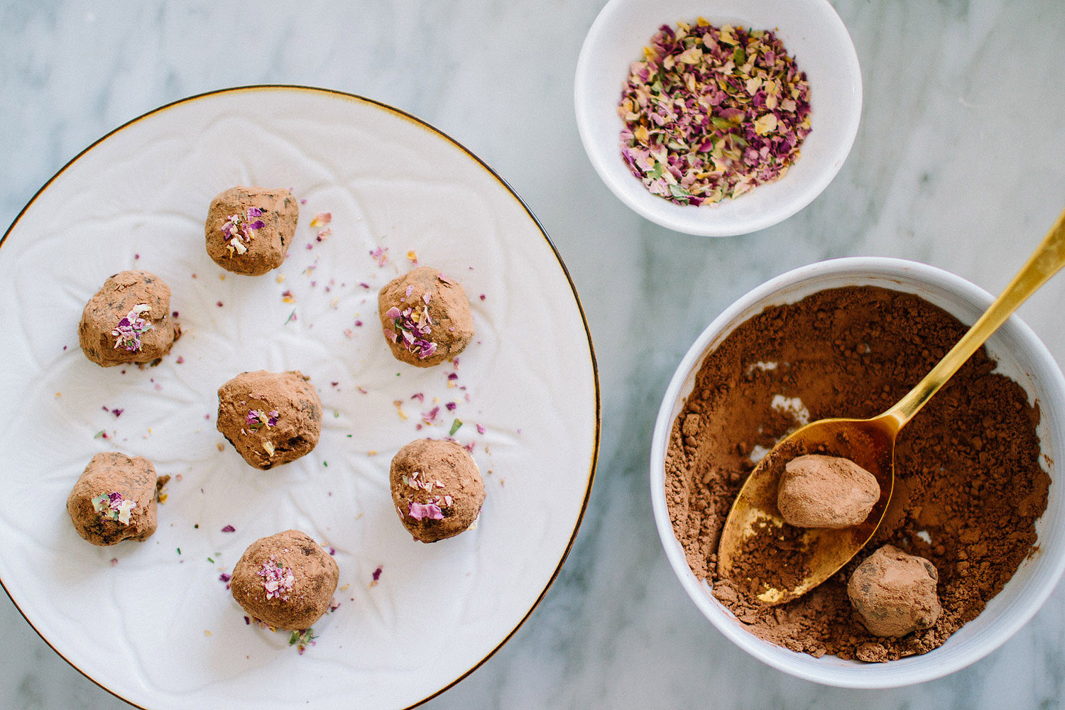 Dark Chocolate Rose Truffles